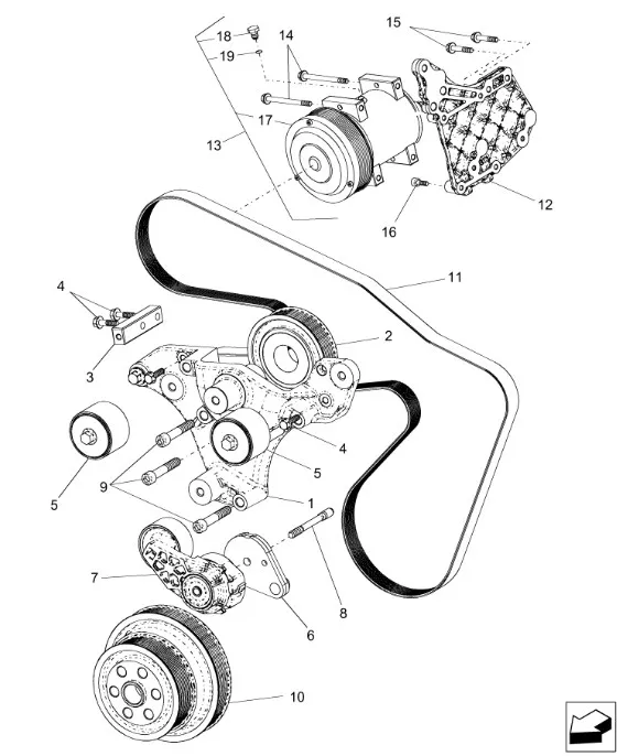 504078323 - Кронштейн роликов/шкива обв., натяж. ремня ДВС Cursor13 T9,T9.505/St.